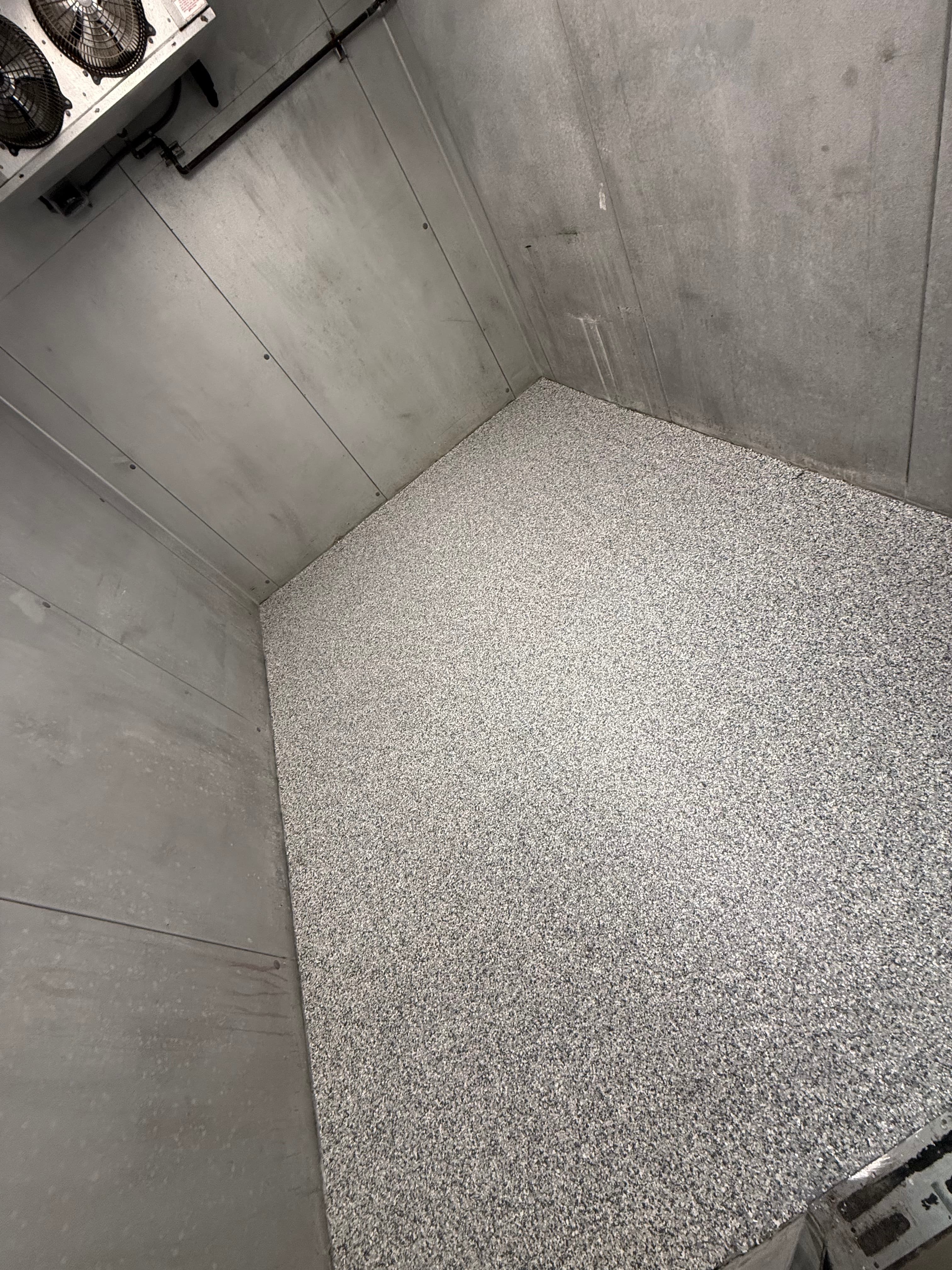 Commercial flake epoxy cold storage floor