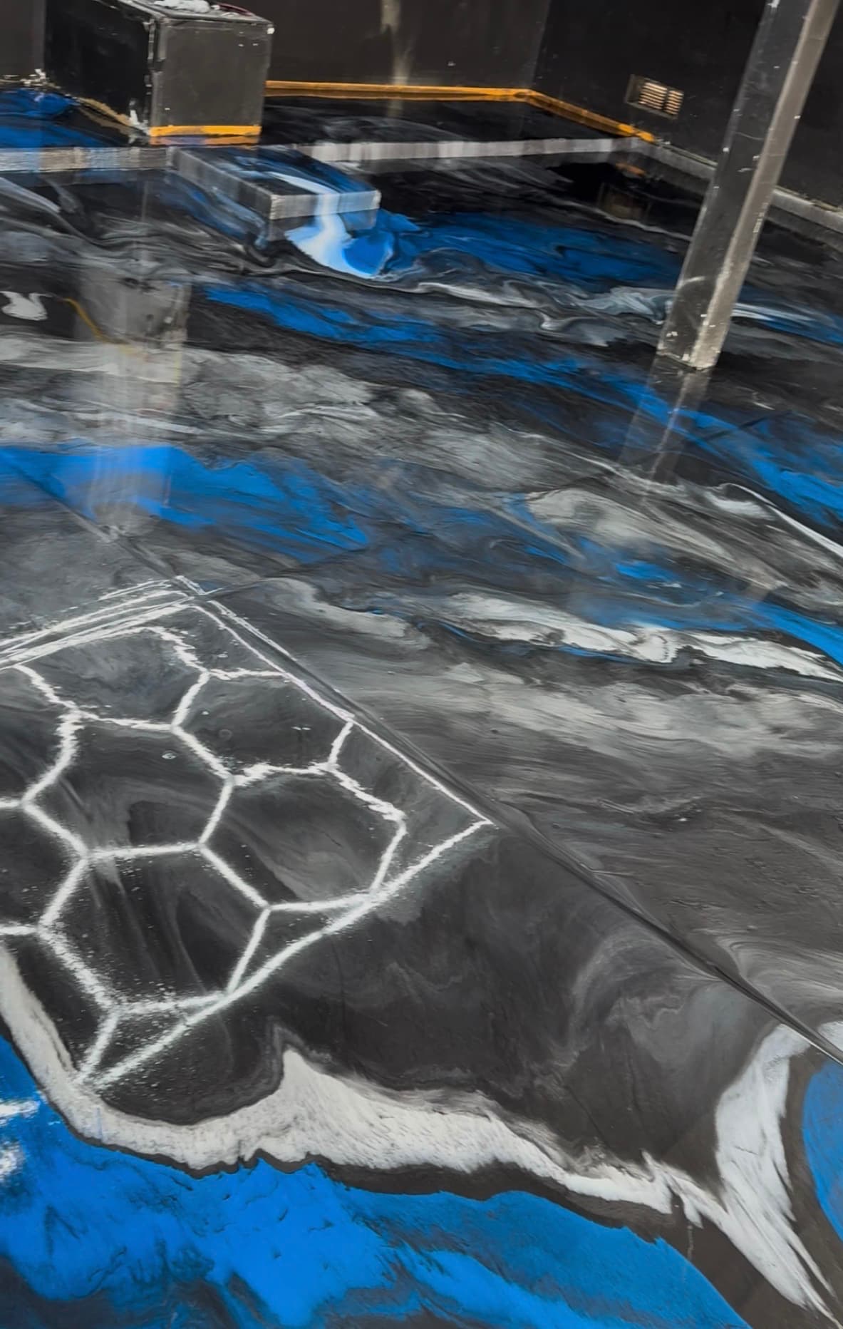 Residential 3 car garage metallic epoxy floor
